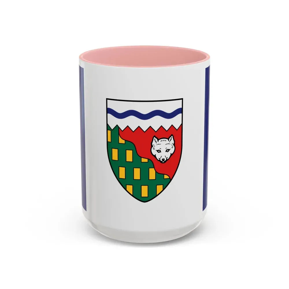 Flag of Northwest Territories Canada - Accent Coffee Mug 15oz Pink - Go Mug Yourself
