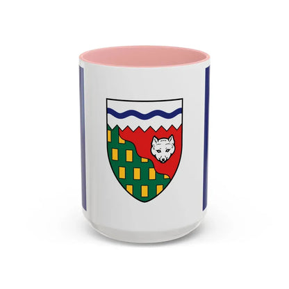 Flag of Northwest Territories Canada - Accent Coffee Mug 15oz Pink - Go Mug Yourself