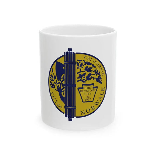 Flag of Norwalk California (United States) White Coffee Mug 11oz - Go Mug Yourself