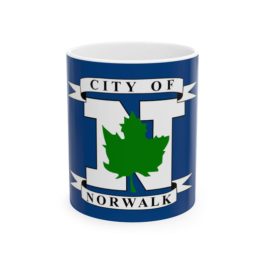 Flag of Norwalk Ohio (United States) White Coffee Mug-11oz-Go Mug Yourself