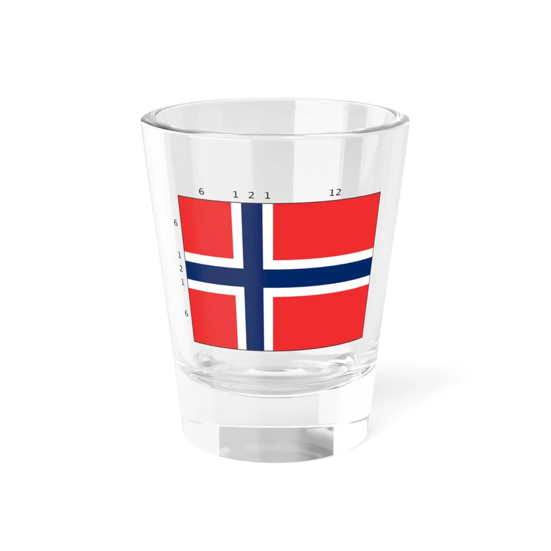 Flag of Norway proportions (Norway) Shot Glass 1.5oz 1.5oz - Go Mug Yourself