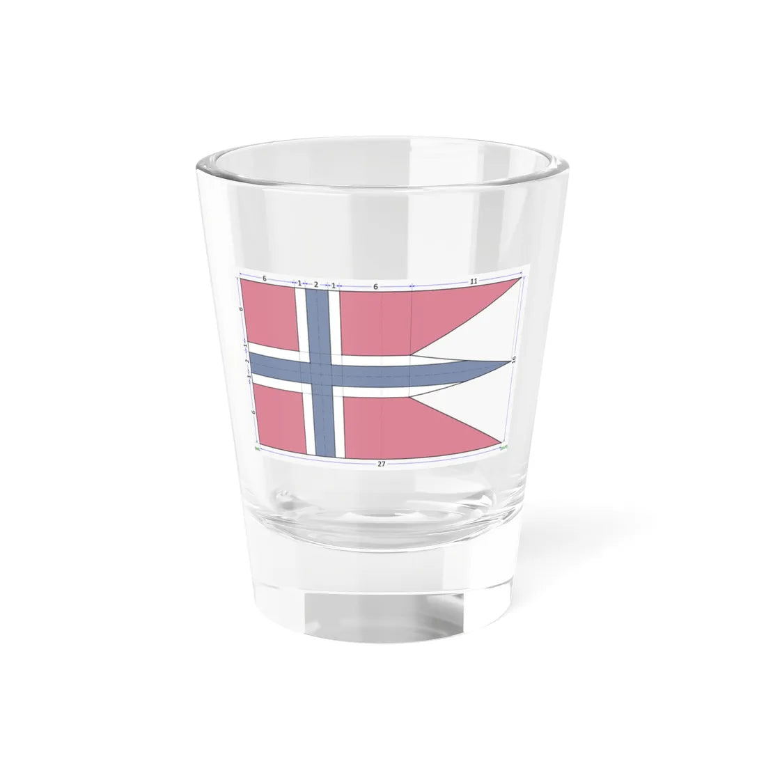 Flag of Norway - state and war construction sheet (Norway) Shot Glass 1.5oz 1.5oz - Go Mug Yourself