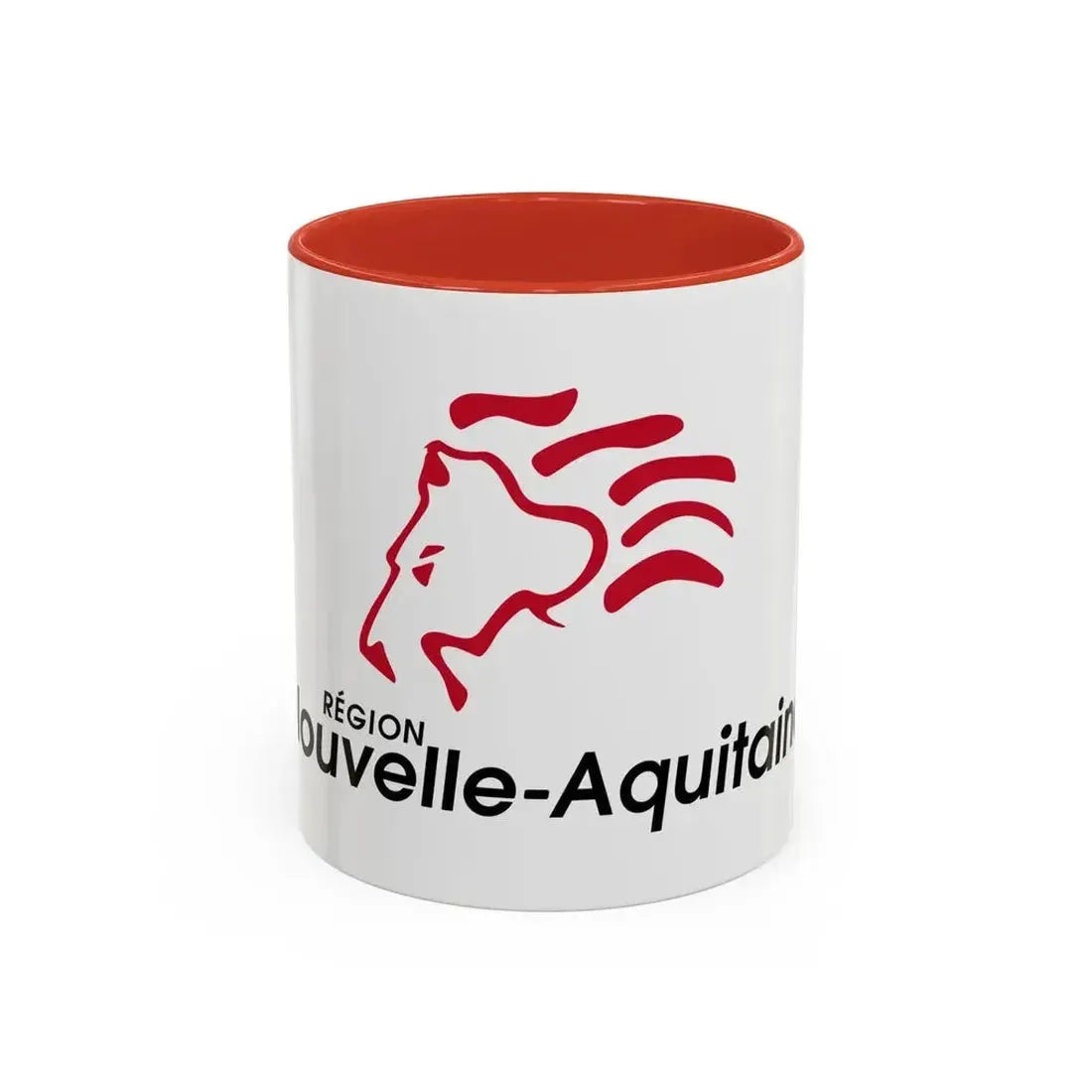 Flag of Nouvelle Aquitaine France 2 - Accent Coffee Mug 11oz Red - Go Mug Yourself