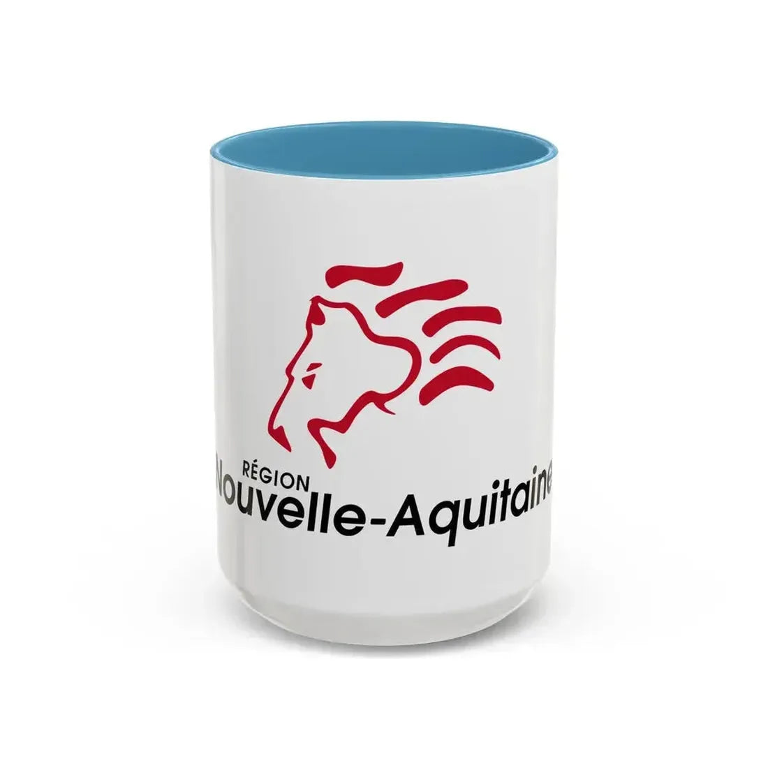 Flag of Nouvelle Aquitaine France 2 - Accent Coffee Mug 15oz Light Blue - Go Mug Yourself