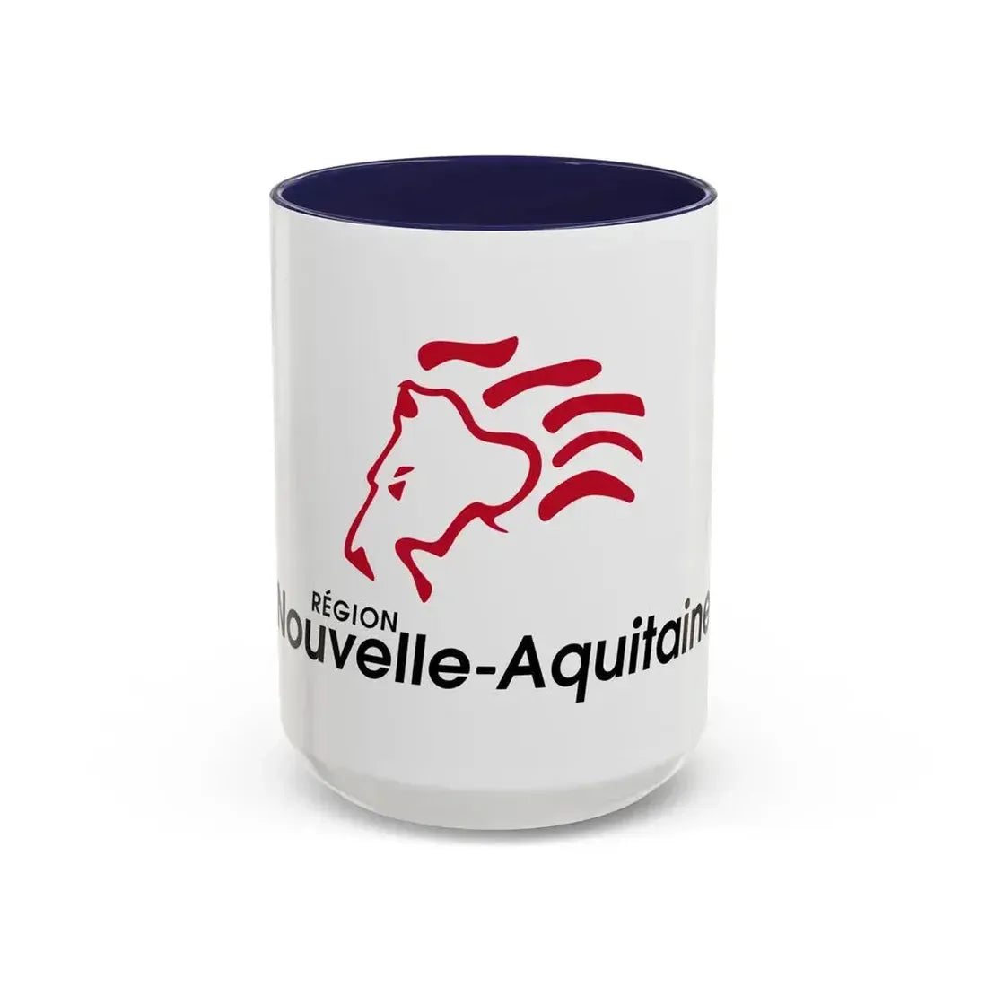 Flag of Nouvelle Aquitaine France 2 - Accent Coffee Mug 15oz Navy - Go Mug Yourself