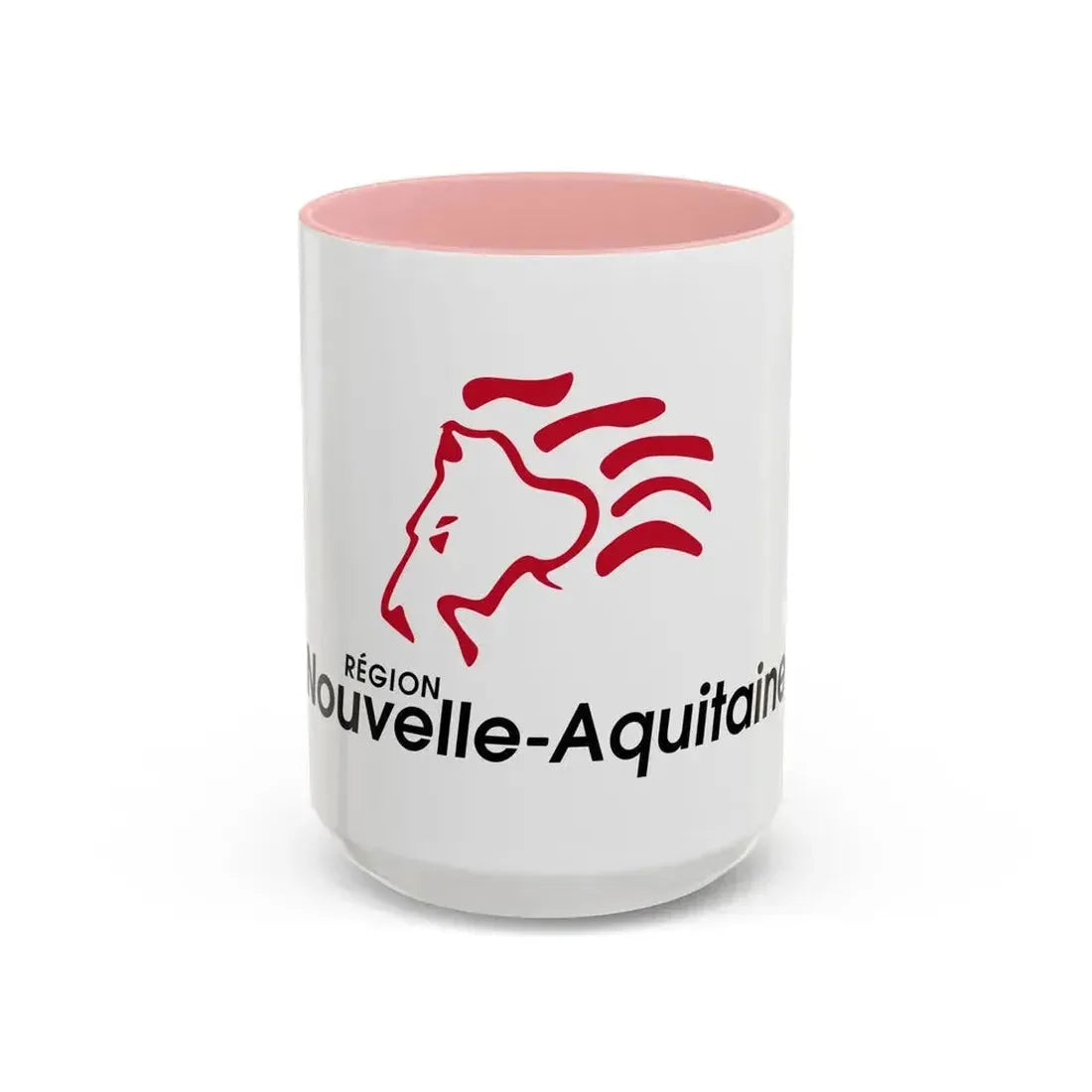 Flag of Nouvelle Aquitaine France 2 - Accent Coffee Mug 15oz Pink - Go Mug Yourself