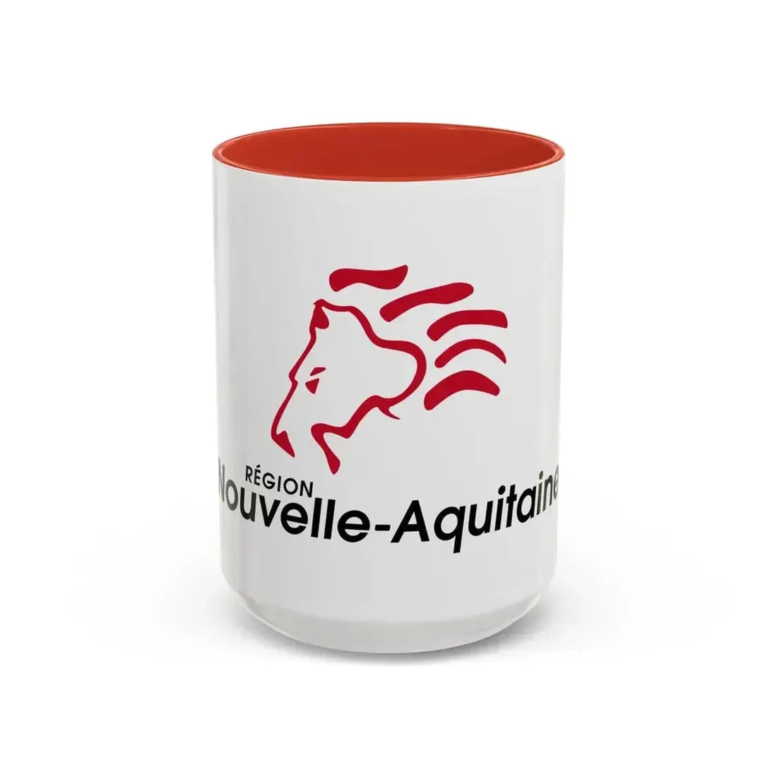 Flag of Nouvelle Aquitaine France 2 - Accent Coffee Mug 15oz Red - Go Mug Yourself