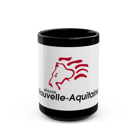 Flag of Nouvelle Aquitaine France 2 - Black Coffee Mug 15oz - Go Mug Yourself