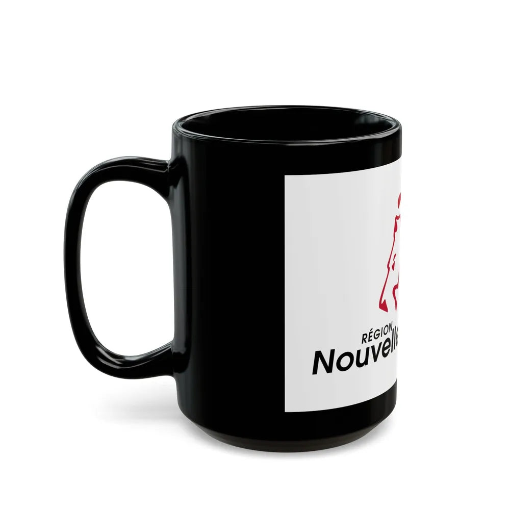 Flag of Nouvelle Aquitaine France 2 - Black Coffee Mug-Go Mug Yourself