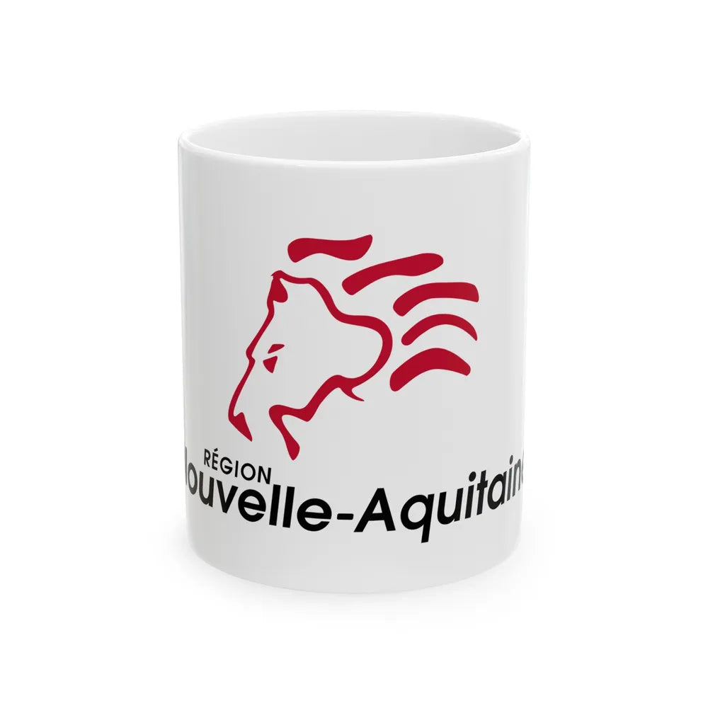 Flag of Nouvelle Aquitaine France 2 - White Coffee Mug-11oz-Go Mug Yourself