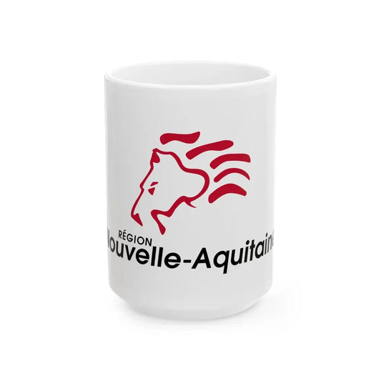 Flag of Nouvelle Aquitaine France 2 - White Coffee Mug 15oz - Go Mug Yourself
