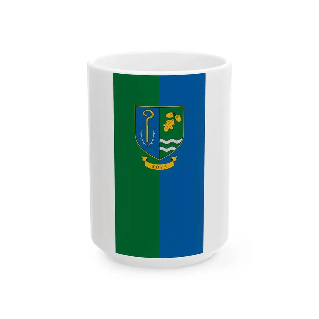 Flag of Nova Hungary vertical (Hungary) White Coffee Mug 15oz - Go Mug Yourself