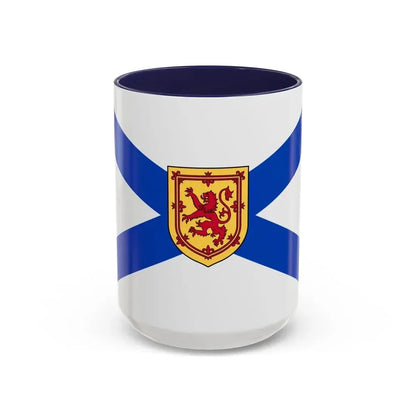Flag of Nova Scotia Canada - Accent Coffee Mug 15oz Navy - Go Mug Yourself