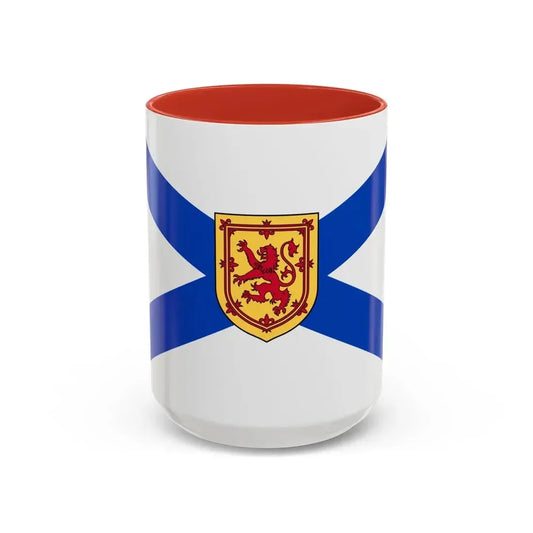 Flag of Nova Scotia Canada - Accent Coffee Mug 15oz Red - Go Mug Yourself