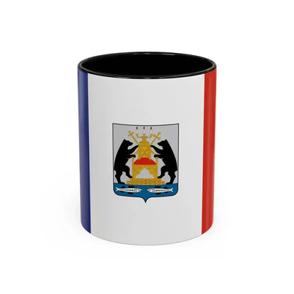 Flag of Novgorod Oblast Russia - Accent Coffee Mug 11oz Black - Go Mug Yourself