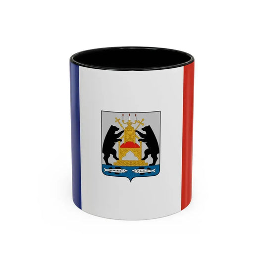Flag of Novgorod Oblast Russia - Accent Coffee Mug 11oz Black - Go Mug Yourself