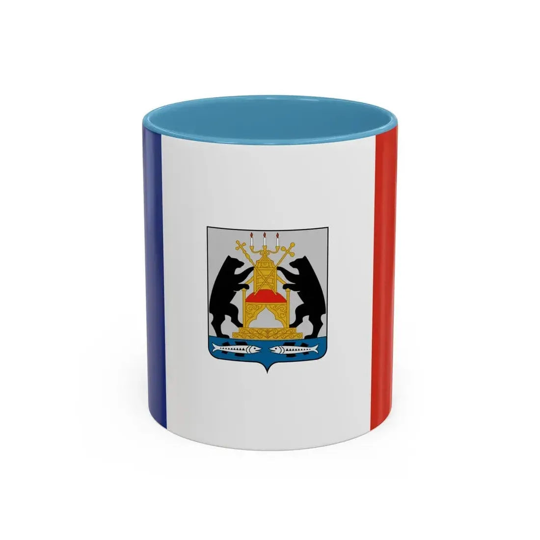 Flag of Novgorod Oblast Russia - Accent Coffee Mug 11oz Light Blue - Go Mug Yourself