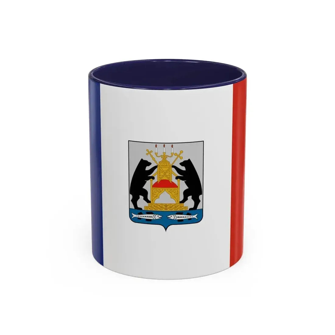 Flag of Novgorod Oblast Russia - Accent Coffee Mug 11oz Navy - Go Mug Yourself