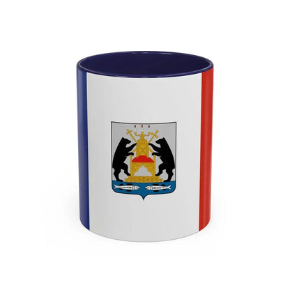 Flag of Novgorod Oblast Russia - Accent Coffee Mug 11oz Navy - Go Mug Yourself