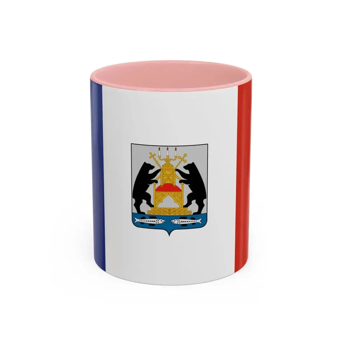 Flag of Novgorod Oblast Russia - Accent Coffee Mug 11oz Pink - Go Mug Yourself
