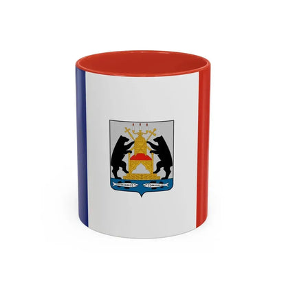 Flag of Novgorod Oblast Russia - Accent Coffee Mug 11oz Red - Go Mug Yourself