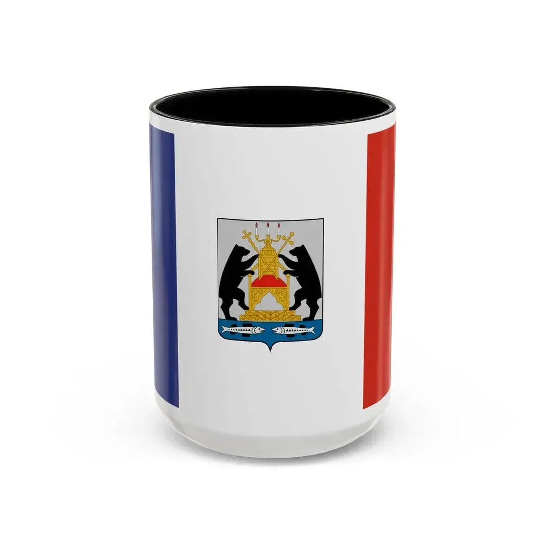 Flag of Novgorod Oblast Russia - Accent Coffee Mug 15oz Black - Go Mug Yourself