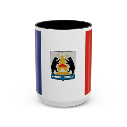 Flag of Novgorod Oblast Russia - Accent Coffee Mug 15oz Black - Go Mug Yourself