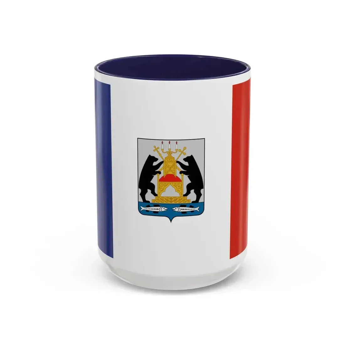 Flag of Novgorod Oblast Russia - Accent Coffee Mug 15oz Navy - Go Mug Yourself