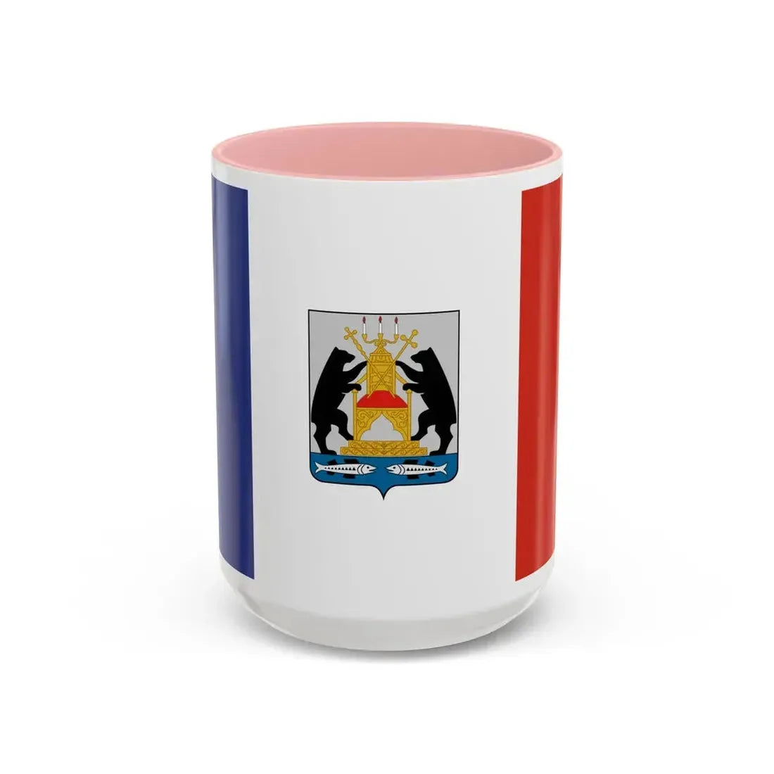 Flag of Novgorod Oblast Russia - Accent Coffee Mug 15oz Pink - Go Mug Yourself