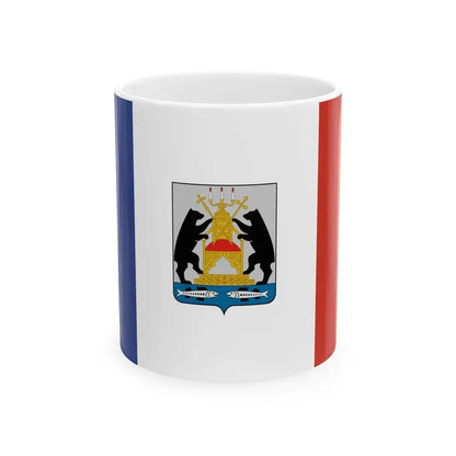 Flag of Novgorod Oblast Russia - White Coffee Mug 11oz - Go Mug Yourself