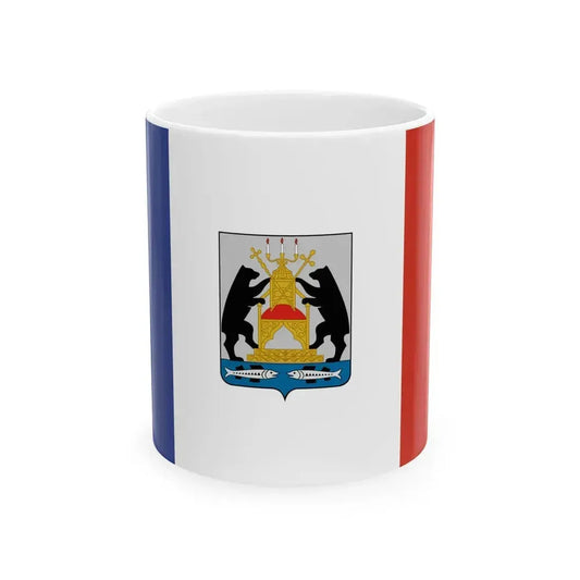 Flag of Novgorod Oblast Russia - White Coffee Mug 11oz - Go Mug Yourself