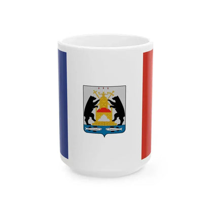 Flag of Novgorod Oblast Russia - White Coffee Mug 15oz - Go Mug Yourself