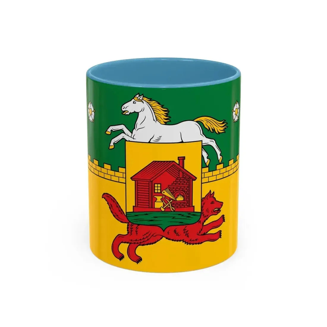 Flag of Novokuznetsk Russia - Accent Coffee Mug 11oz Light Blue - Go Mug Yourself