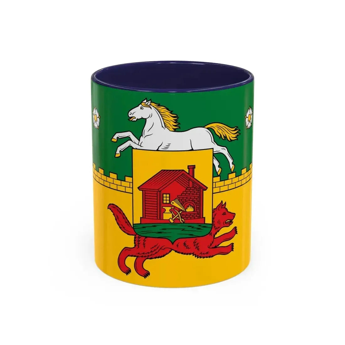 Flag of Novokuznetsk Russia - Accent Coffee Mug 11oz Navy - Go Mug Yourself