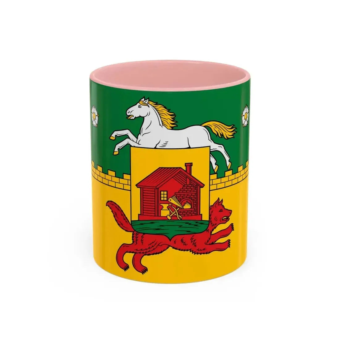 Flag of Novokuznetsk Russia - Accent Coffee Mug 11oz Pink - Go Mug Yourself