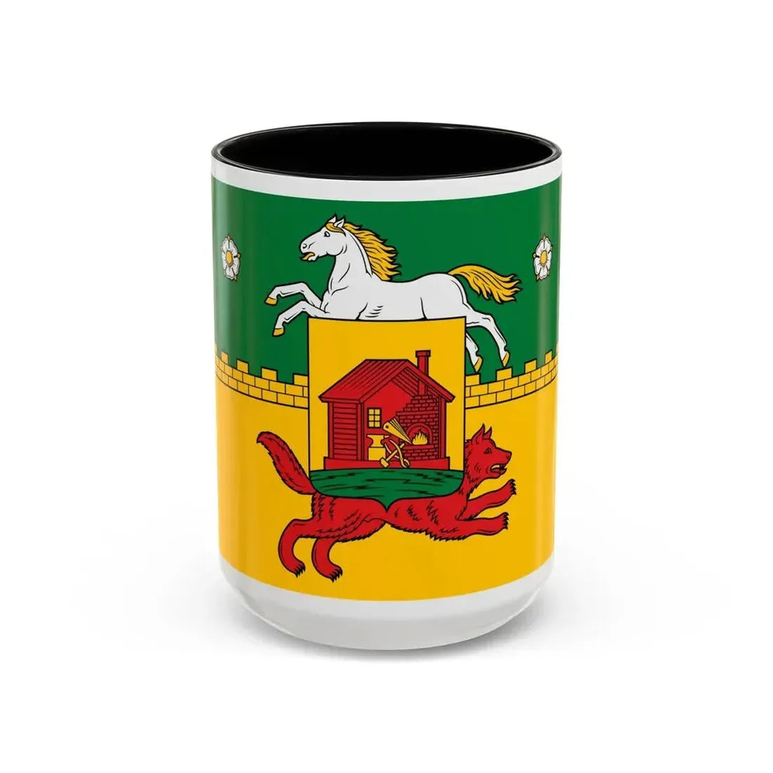 Flag of Novokuznetsk Russia - Accent Coffee Mug 15oz Black - Go Mug Yourself