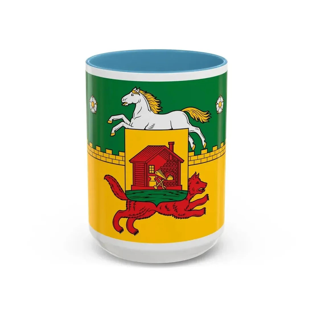 Flag of Novokuznetsk Russia - Accent Coffee Mug 15oz Light Blue - Go Mug Yourself