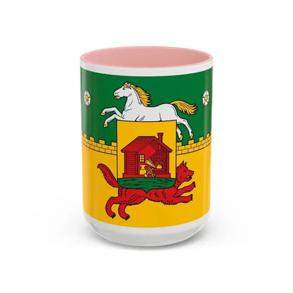 Flag of Novokuznetsk Russia - Accent Coffee Mug 15oz Pink - Go Mug Yourself