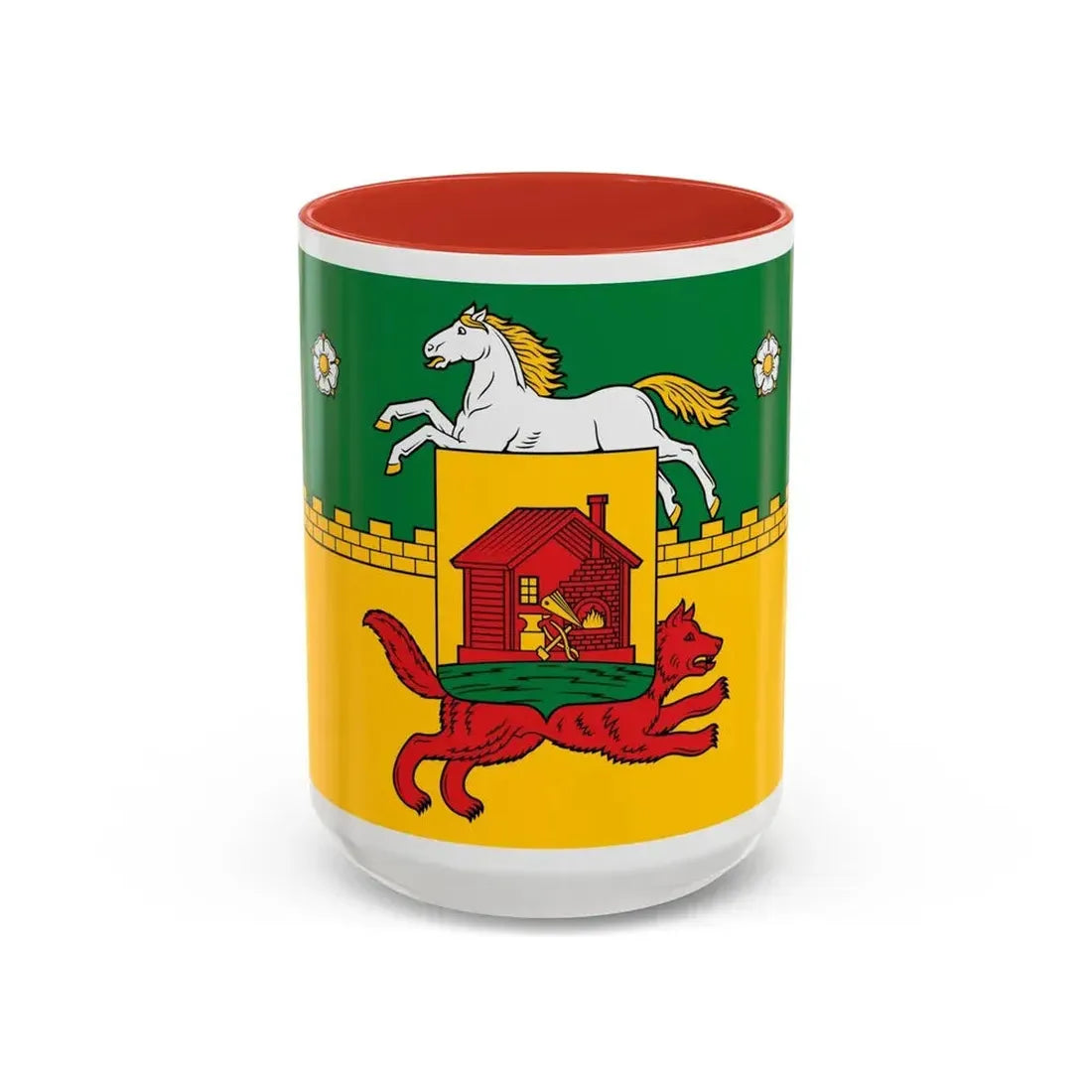 Flag of Novokuznetsk Russia - Accent Coffee Mug 15oz Red - Go Mug Yourself
