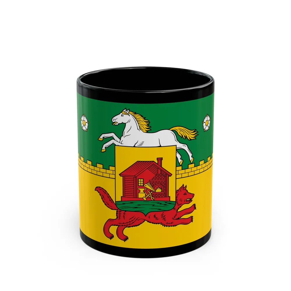 Flag of Novokuznetsk Russia - Black Coffee Mug-11oz-Go Mug Yourself