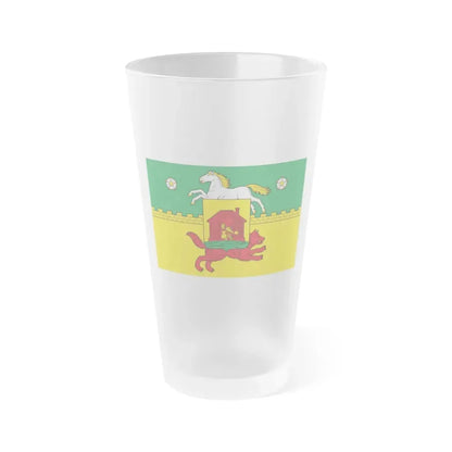 Flag of Novokuznetsk Russia - Frosted Pint Glass 16oz 16oz Frosted - Go Mug Yourself