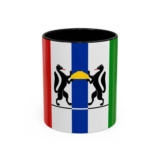 Flag of Novosibirsk Oblast Russia - Accent Coffee Mug 11oz Black - Go Mug Yourself
