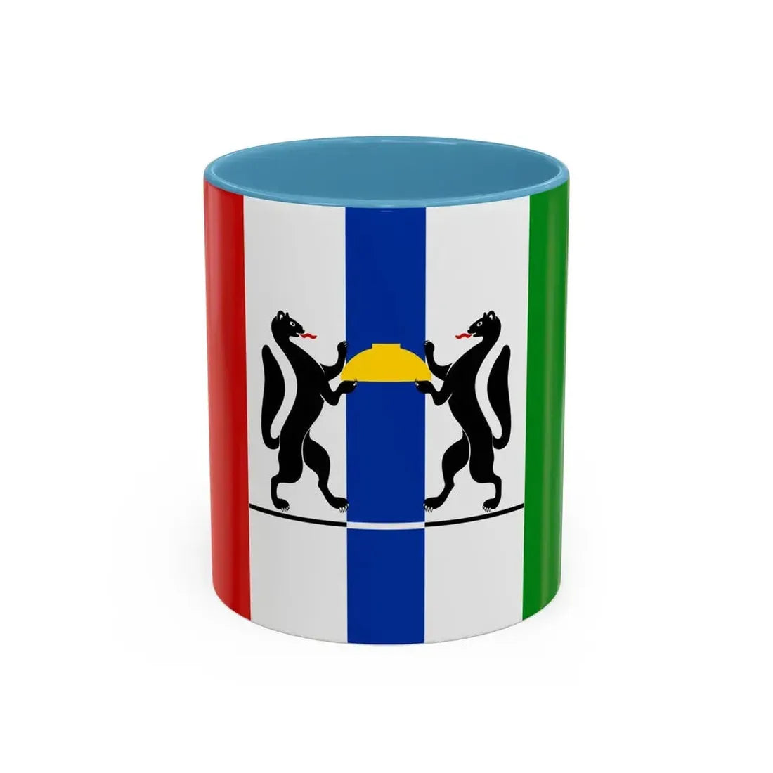 Flag of Novosibirsk Oblast Russia - Accent Coffee Mug 11oz Light Blue - Go Mug Yourself