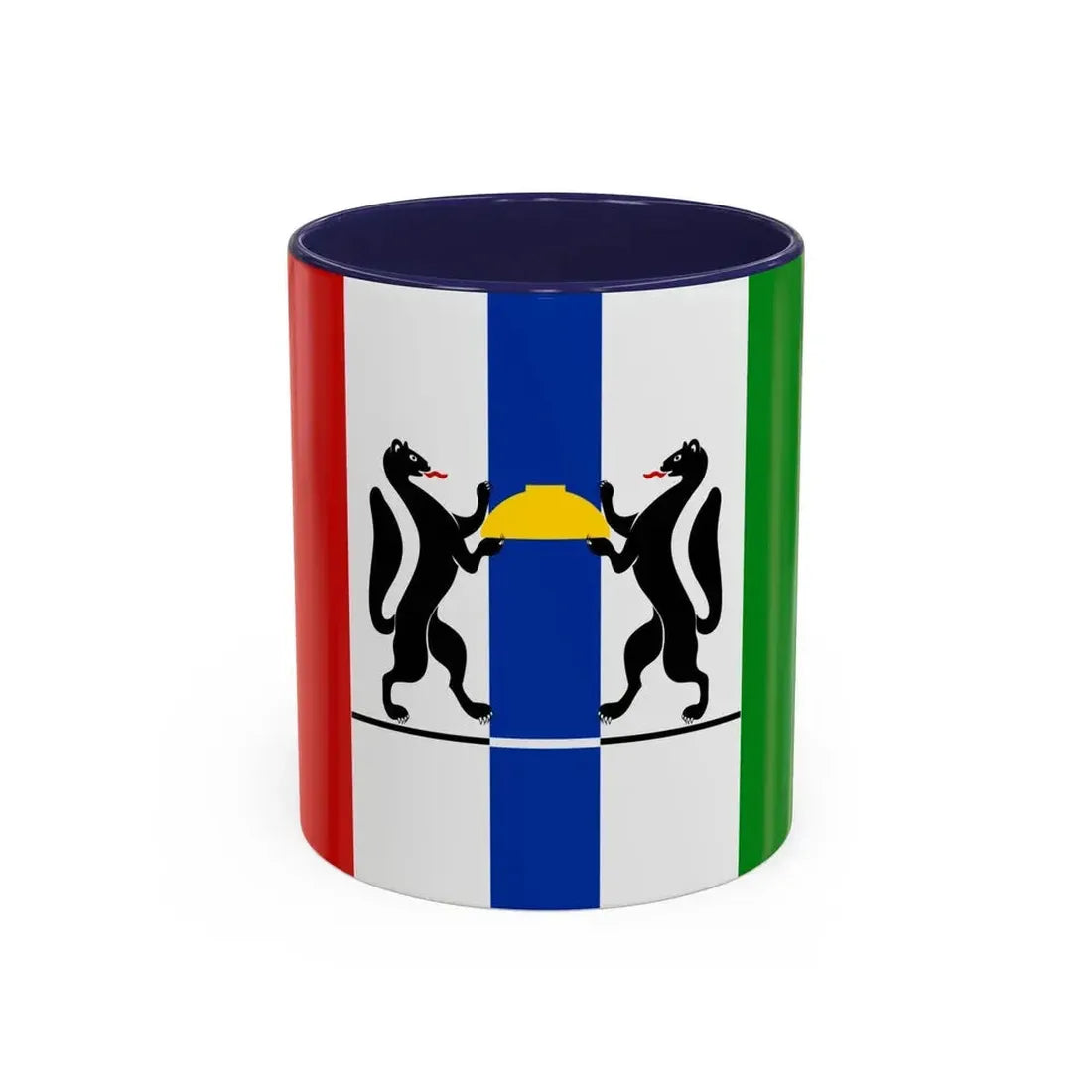 Flag of Novosibirsk Oblast Russia - Accent Coffee Mug 11oz Navy - Go Mug Yourself