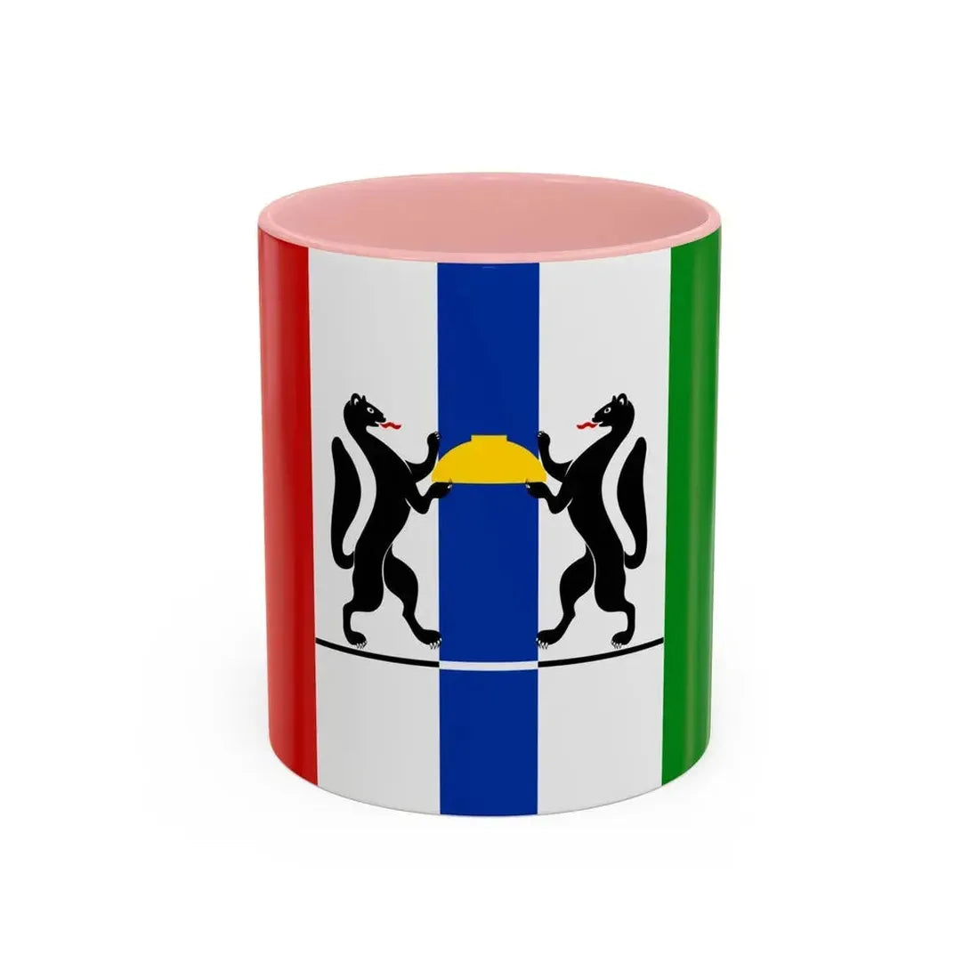 Flag of Novosibirsk Oblast Russia - Accent Coffee Mug 11oz Pink - Go Mug Yourself