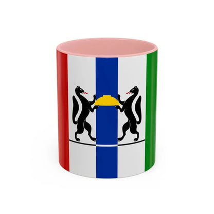 Flag of Novosibirsk Oblast Russia - Accent Coffee Mug 11oz Pink - Go Mug Yourself