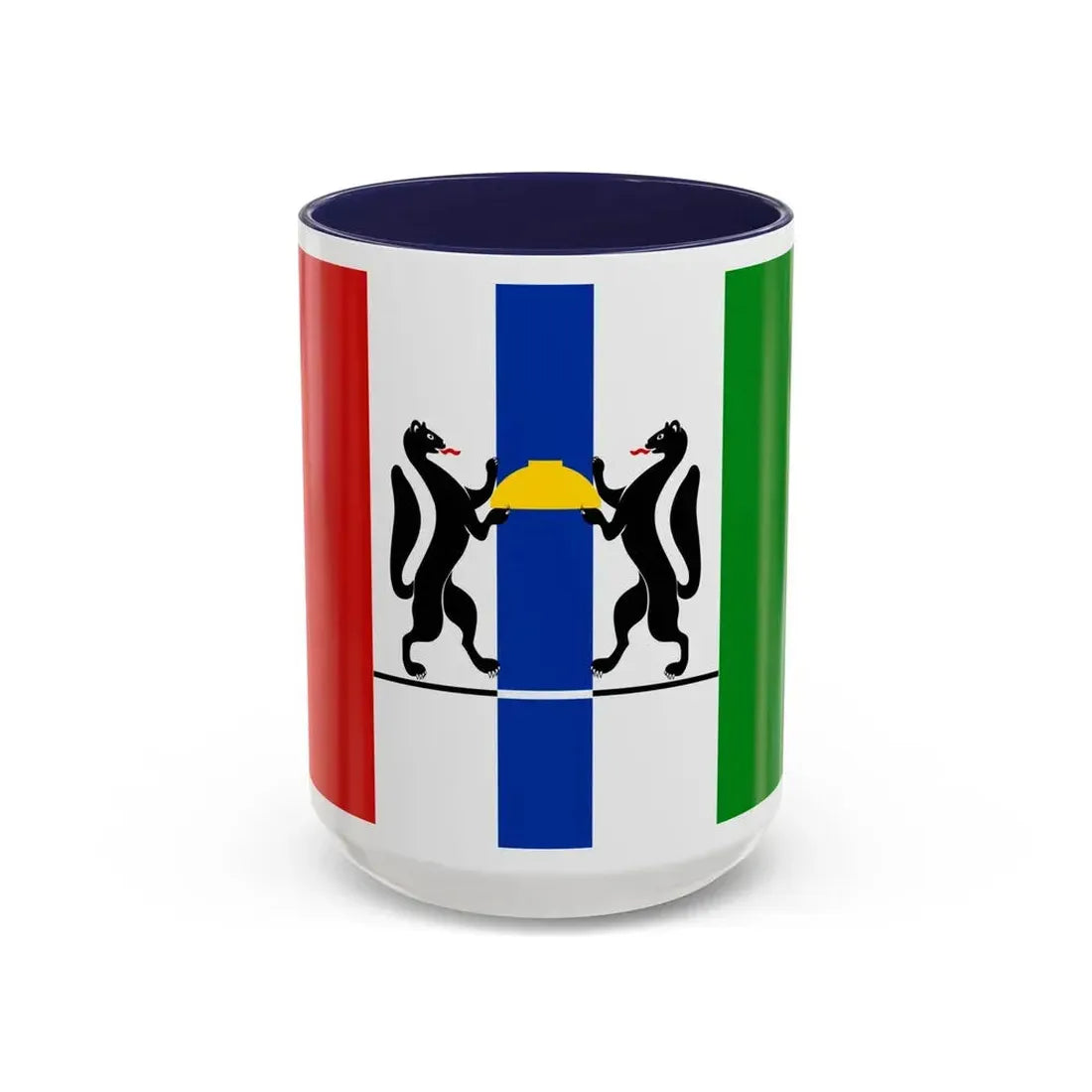 Flag of Novosibirsk Oblast Russia - Accent Coffee Mug 15oz Navy - Go Mug Yourself