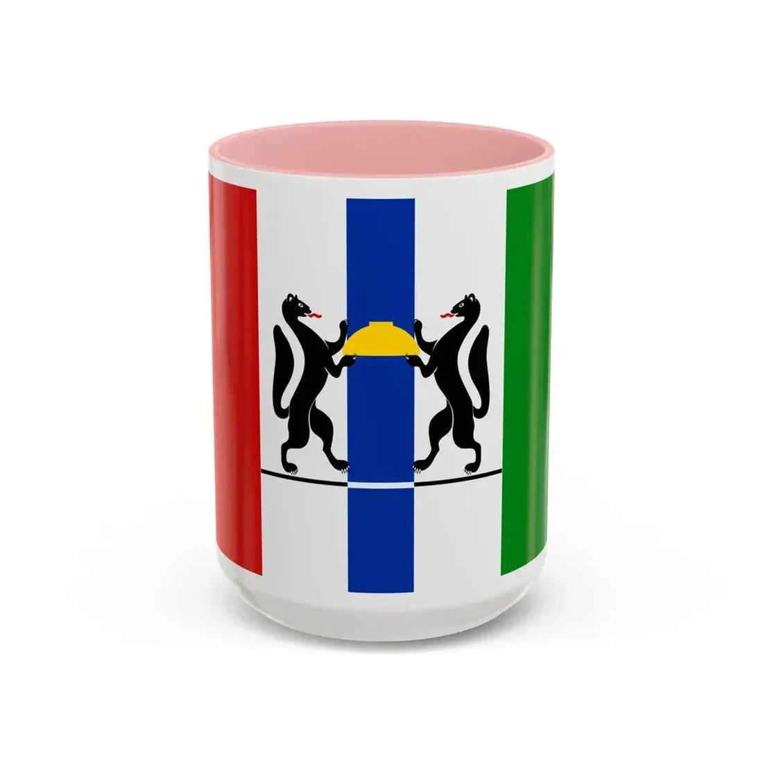Flag of Novosibirsk Oblast Russia - Accent Coffee Mug 15oz Pink - Go Mug Yourself