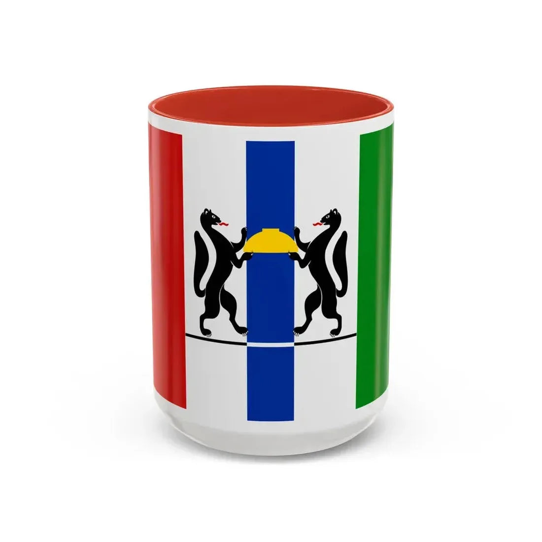 Flag of Novosibirsk Oblast Russia - Accent Coffee Mug 15oz Red - Go Mug Yourself