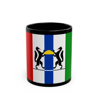 Flag of Novosibirsk Oblast Russia - Black Coffee Mug 11oz - Go Mug Yourself